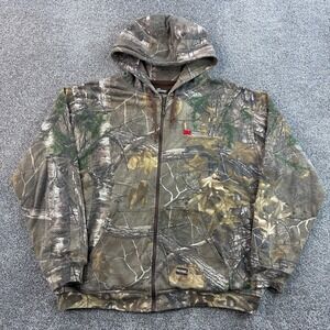 Berne Camo Hoodie Mens XL Brown Realtree Realtree Camo Thermal Lined 3M Logo